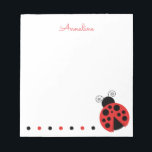 Polka Dot Ladybug Personalized Notepad<br><div class="desc">PreppyPrint.com - What a cute ladybug! Add your personalized touch to this notepad. Click "customize" to change the font,  image size,  etc. Transfer this design onto the products of your choice too! Please visit my designer store,  PreppyPrint.com,  for coordinating items.</div>