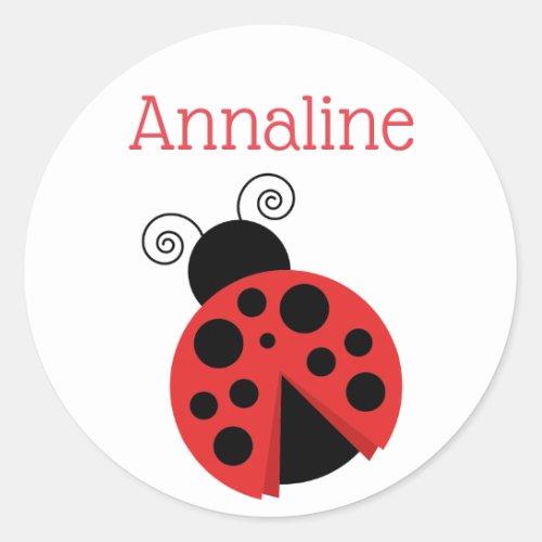 Polka Dot Ladybug Personalized Stickers