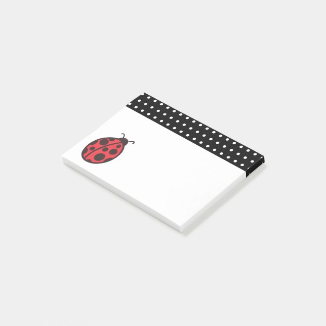 Polka Dot Ladybug Post It Notes Gift (Angled)