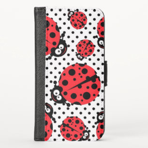 Polka Dot Ladybugs iPhone X Wallet Case