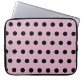 Designer Sleeves 14-Inch Polka Dots Executive Laptop Case, Black/Pink/White  (14ES-PDBPW) 