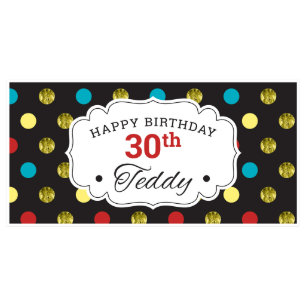 Polka Dot Large Format Birthday Banner