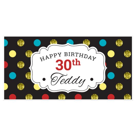 Polka Dot Large Format Birthday Banner (Front)