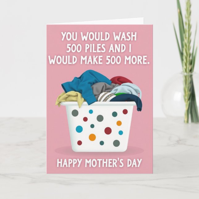 Polka Dot Laundry Mothers Day Card (Front)