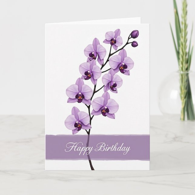 Polka Dot Lavender Bloom Card (Front)