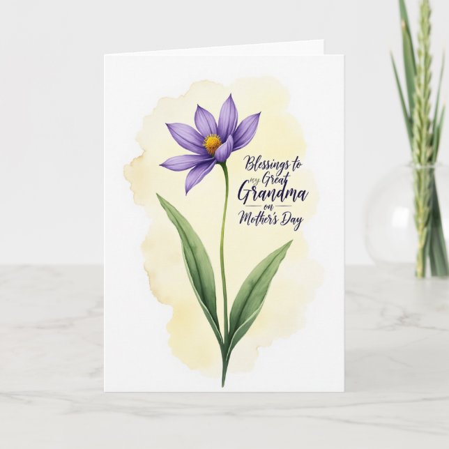 Polka Dot Lavender Blossom Card (Front)