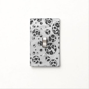Polka Dot Leopard Black and White Design Light Switch Cover