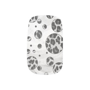 Polka Dot Leopard Black and White Design Minx Nail Wraps