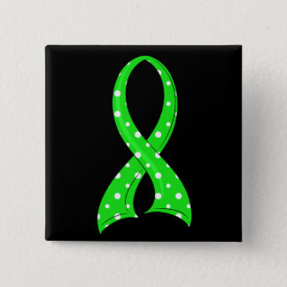 Polka Dot Lime Green Ribbon Non-Hodgkin's Lymphoma Button