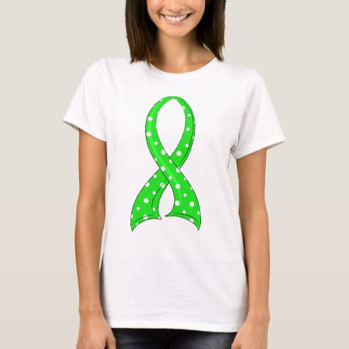 Polka Dot Lime Green Ribbon Non_Hodgkins Lymphoma T_Shirt