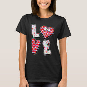 Polka Dot Love Heart Bow Tie Valentine's Day For T-Shirt