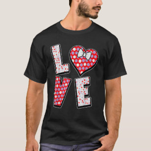 Polka Dot Love Heart Bow Tie Valentine's Day  For  T-Shirt