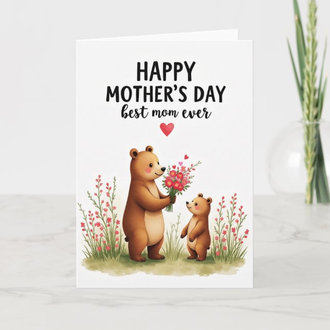 Polka Dot Loving Bear Card (Front)