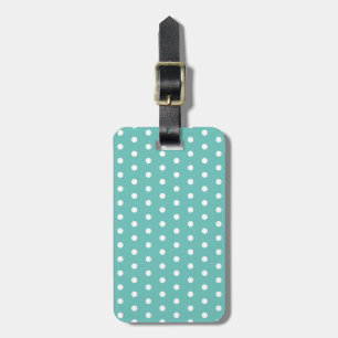 Polka Dot Luggage Tag (Aqua & White)