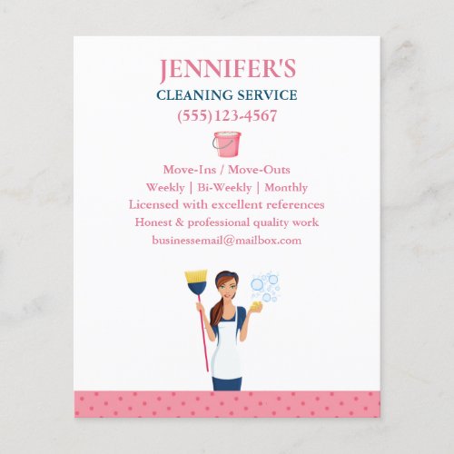 Polka Dot Maid House Cleaning Service Flyer
