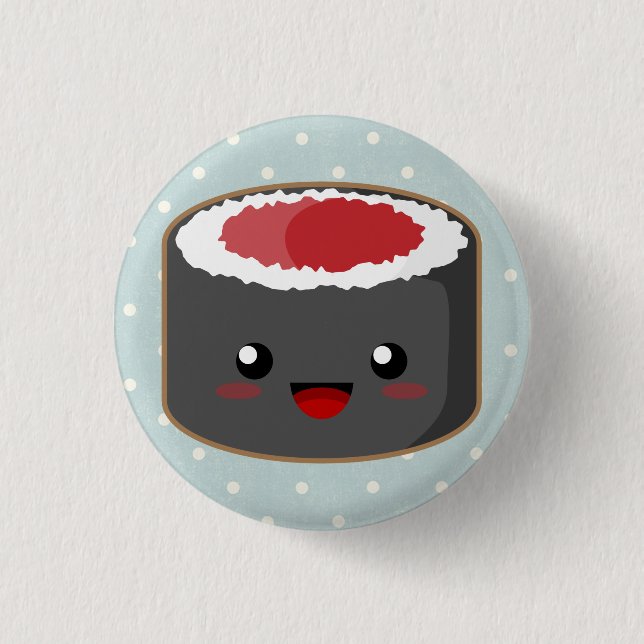 Polka Dot Maki Roll Button (Front)