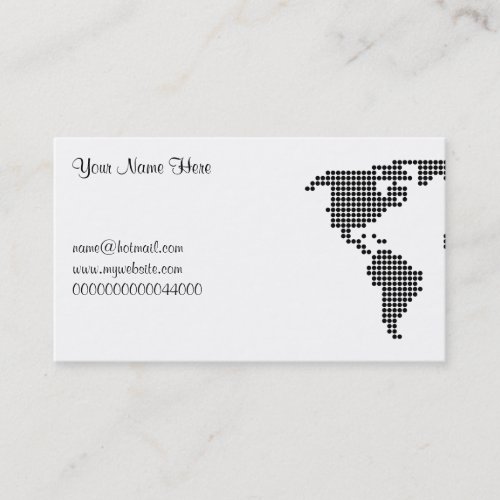 Polka Dot Map, Your Name Here, Business Card