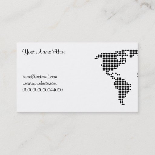 Customizable Polka Dot Map, Your Name Here, Business Card