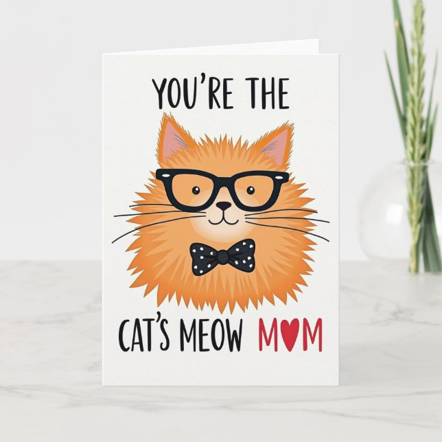 Polka Dot Meow Mom Card (Front)