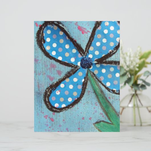 Polka Dot Mixed Media Flower (Standing Front)