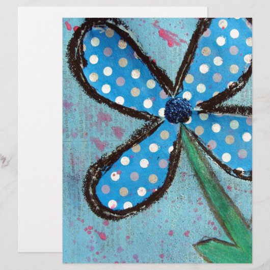 Polka Dot Mixed Media Flower (Front/Back)