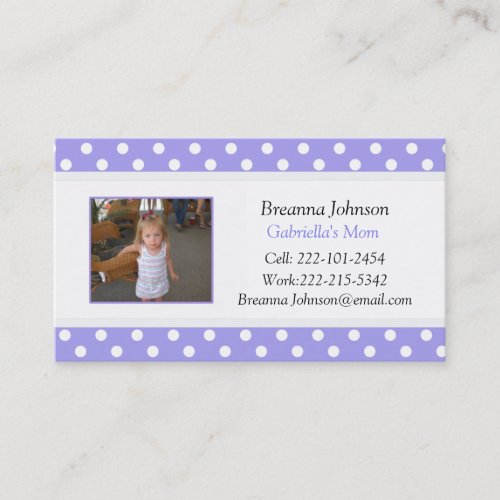 Polka Dot: Mom Contact Card Business Card Templates
