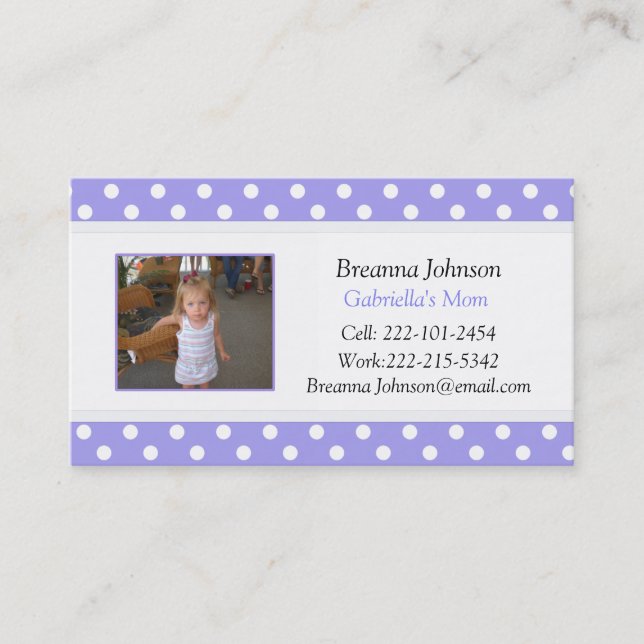 Polka Dot: Mom Contact Card (Front)