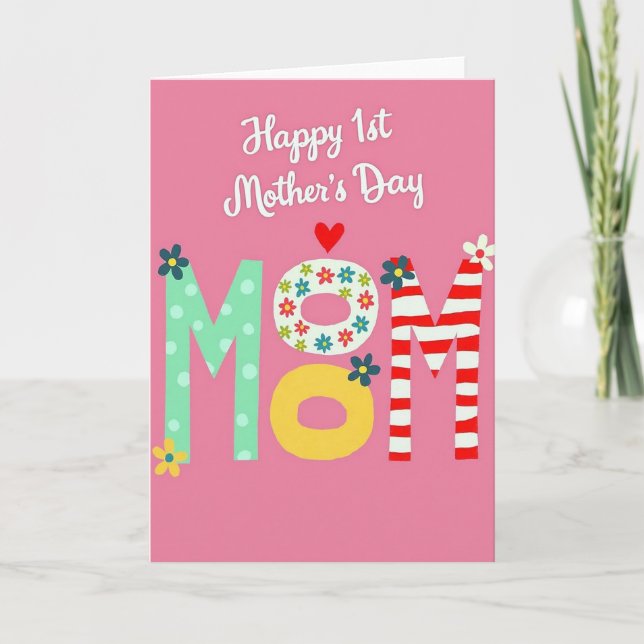 Polka Dot Mom Greeting Card (Front)