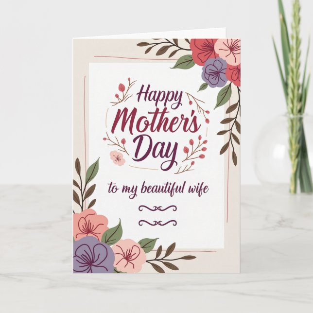 Polka Dot Moms Day Wife Card (Front)