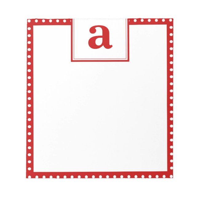 Polka Dot Monogram Notepad (Front)