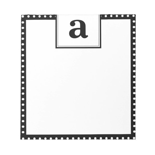 Polka Dot Monogram Notepad (Front)