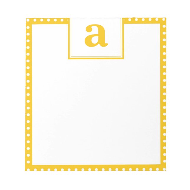 Polka Dot Monogram Notepad (Front)