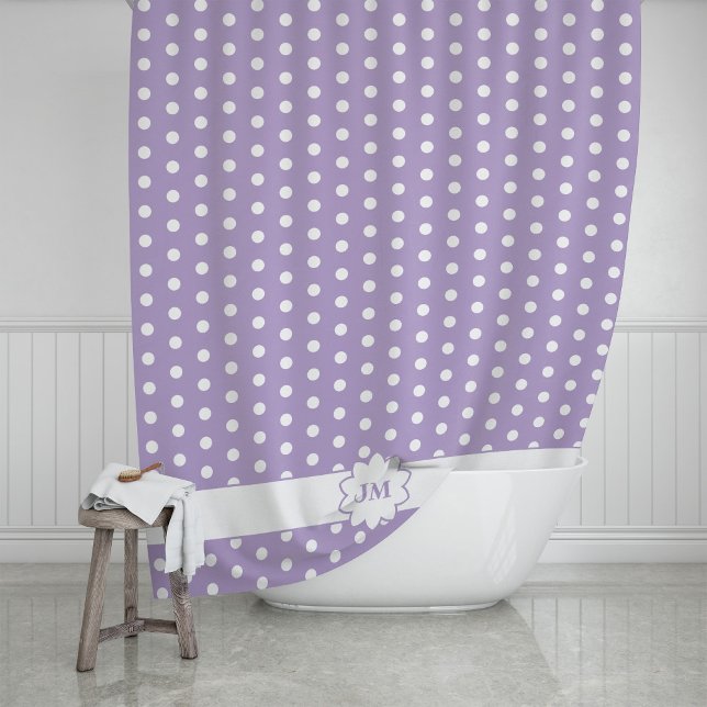 Polka Dot Monogram Shower Curtain (Creator Uploaded)