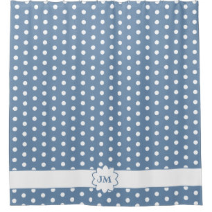 Polka Dot Monogram Shower Curtain