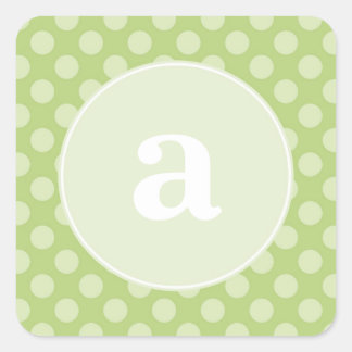 Polka Dot Monogram Square Sticker