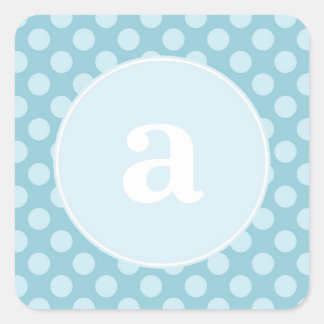 Polka Dot Monogram Square Sticker