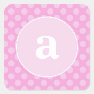 Polka Dot Monogram Square Sticker