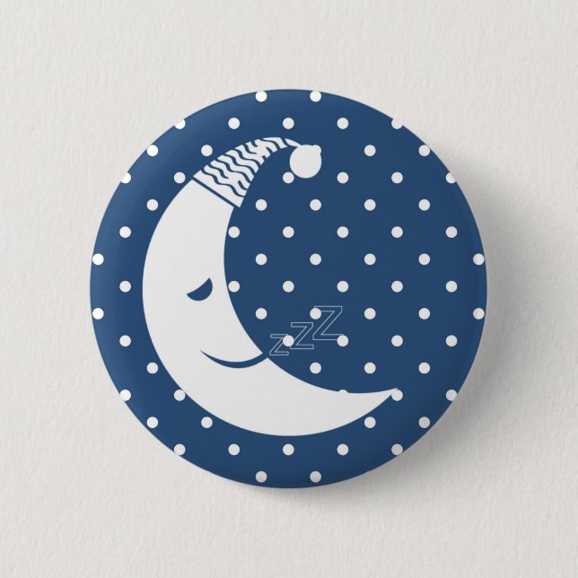 Polka Dot Moon Pinback Button (Front)