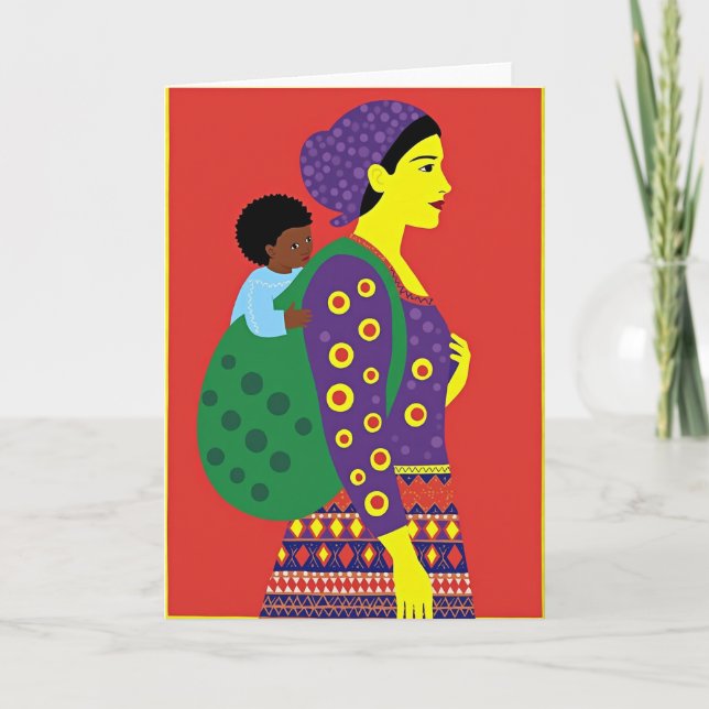 Polka Dot Mother Child Art Card (Front)