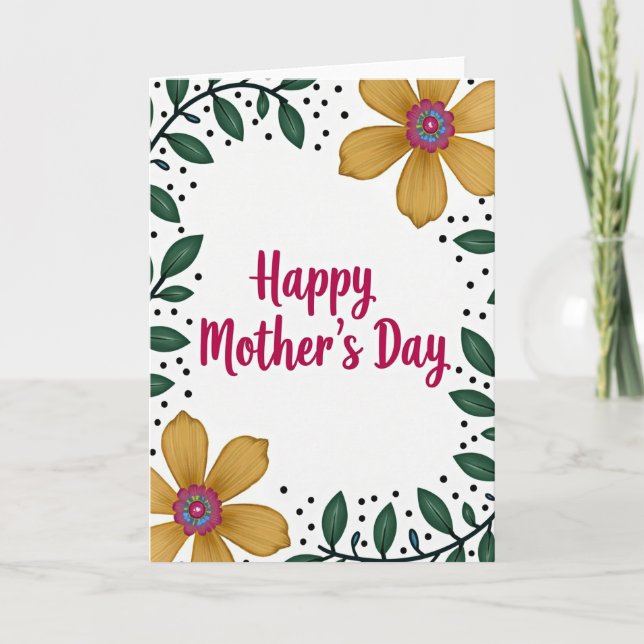 Polka Dot Mothers Day Image Card (Front)