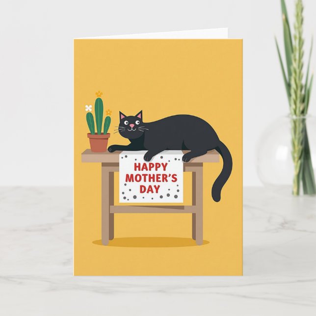 Polka Dot Mothers Day Kitty Card (Front)