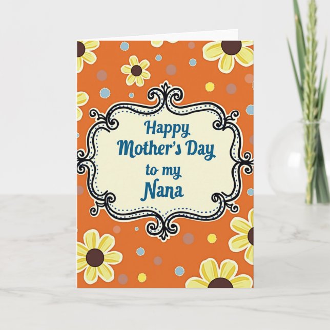 Polka Dot Mothers Day Nana Card (Front)