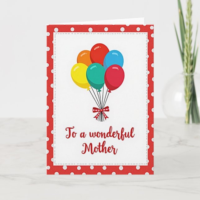 Polka Dot Mothers Day Wishes Card (Front)