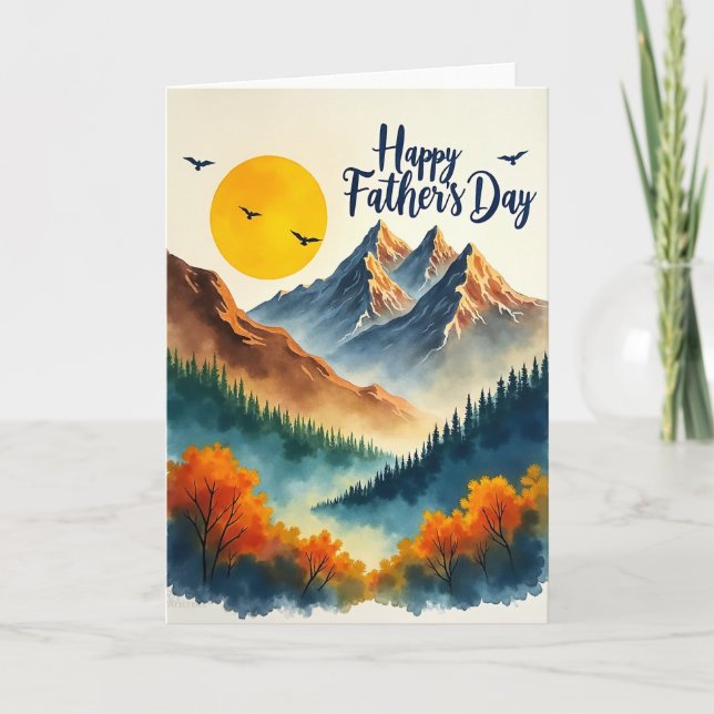 Polka Dot Mountain Scene Card (Front)