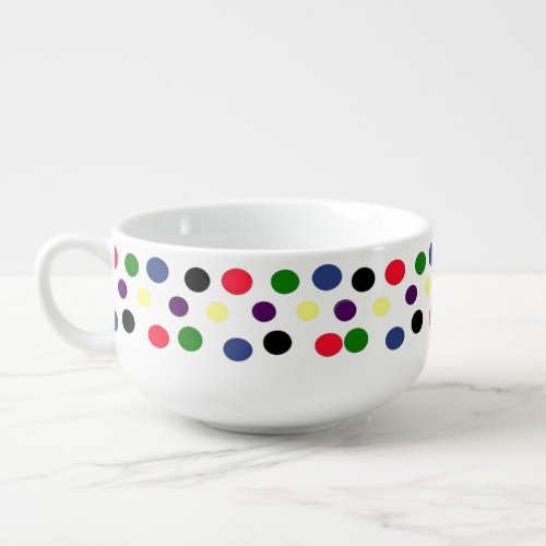 Polka Dot MulitiColored Soup Mug