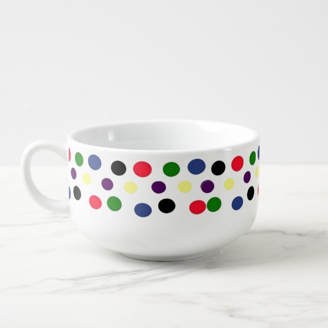 Polka Dot MulitiColored Soup Mug (Right)