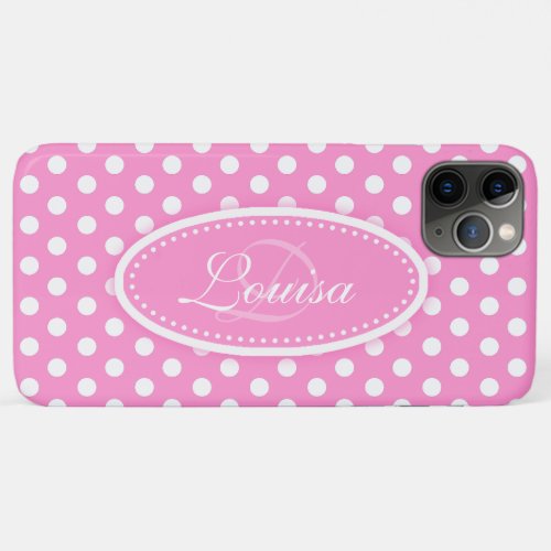 Polka dot named soft pink iPhone 11 pro max case