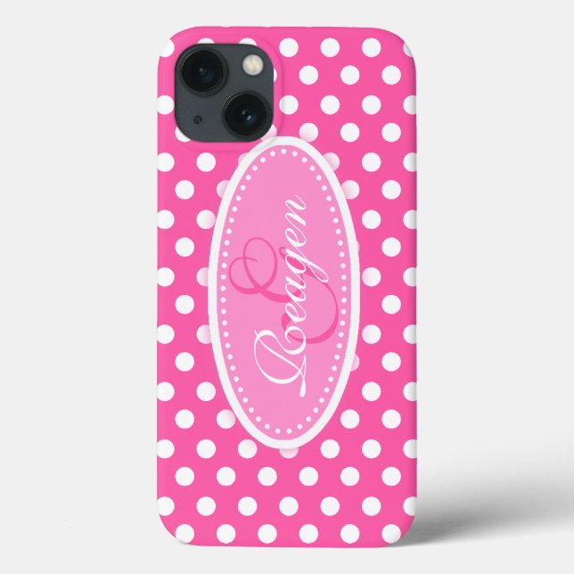 Polka dot named soft pink ipad case (Back)