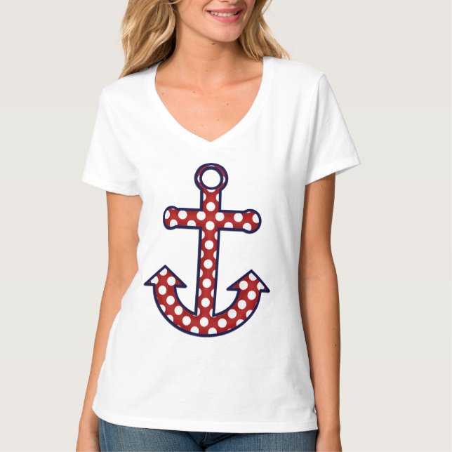 Polka Dot Nautical Anchor T-shirt (Front)
