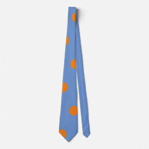 Polka Dot Neck Tie (Denim Blue & Orange)